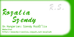 rozalia szendy business card